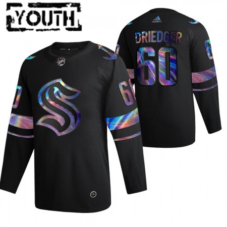 Dresovi Seattle Kraken Chris Driedger 60 2021-22 Iridescent Holografska crna Authentic - Dječji